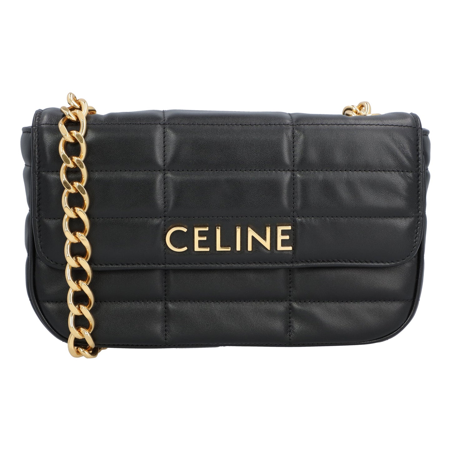 Celine Celine Chain Shoulder Bag Matelasse Monochrome Celine In Quilted Calfskin Black