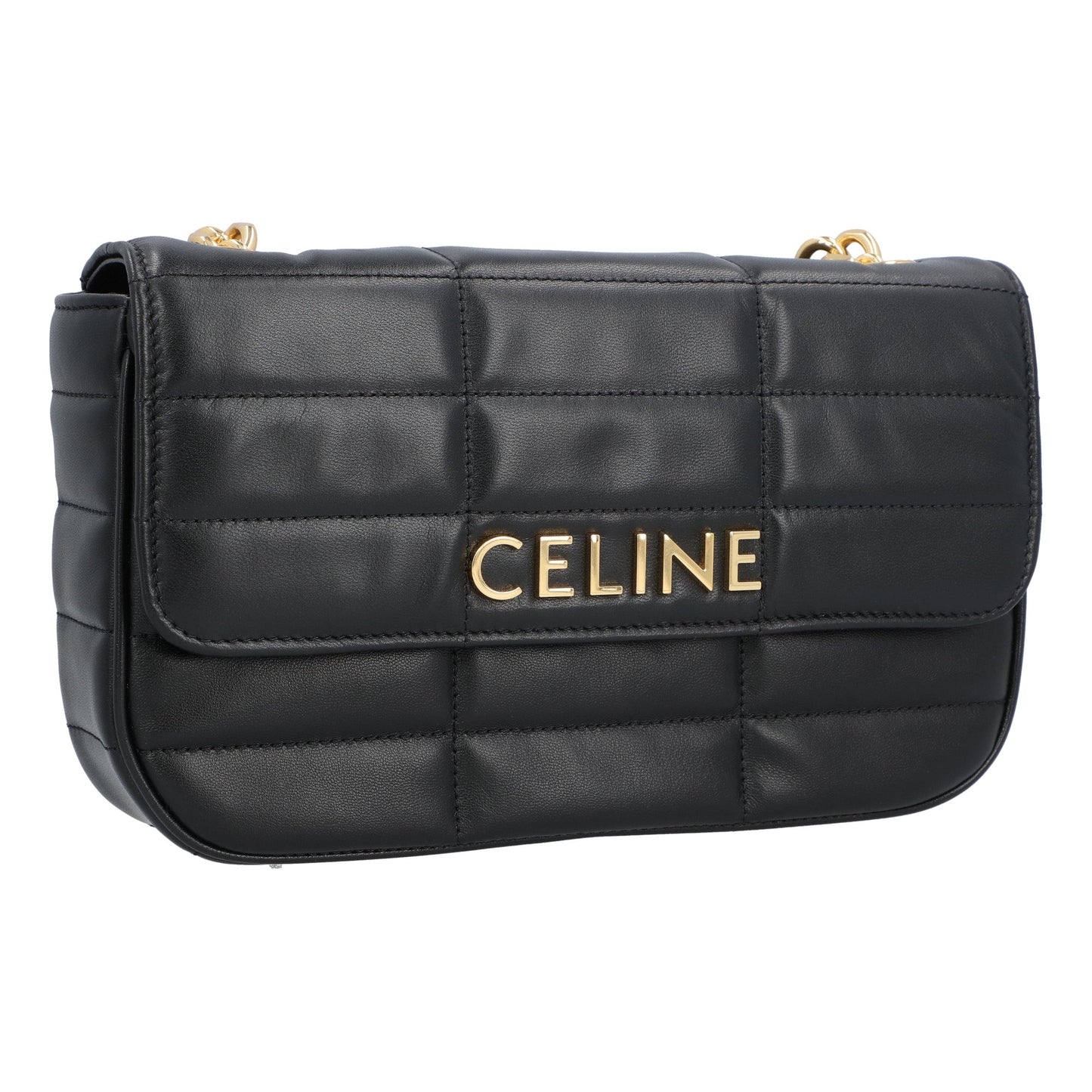 Celine Celine Chain Shoulder Bag Matelasse Monochrome Celine In Quilted Calfskin Black