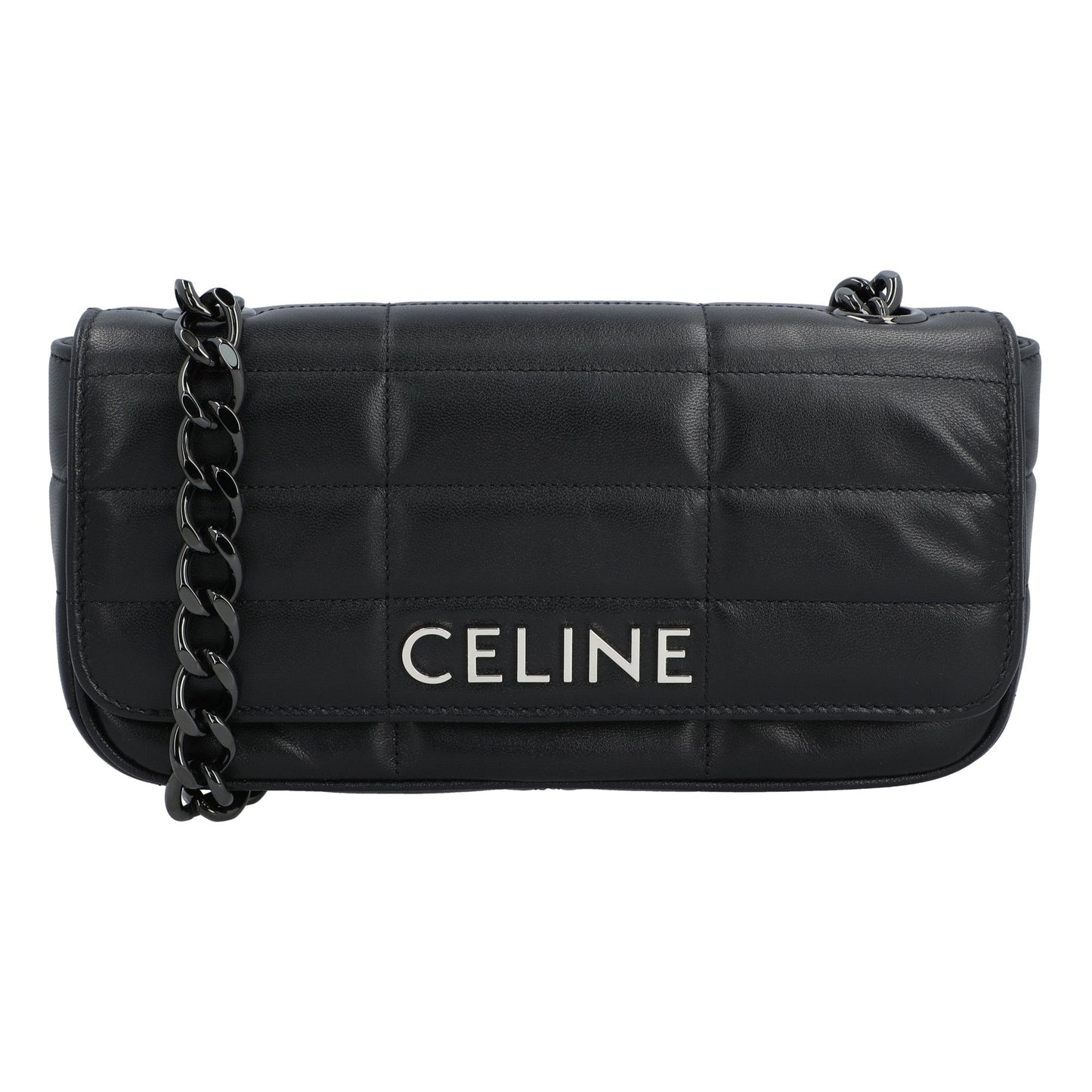 Celine Celine Matelasse Chain Shoulder Bag Quilted Black