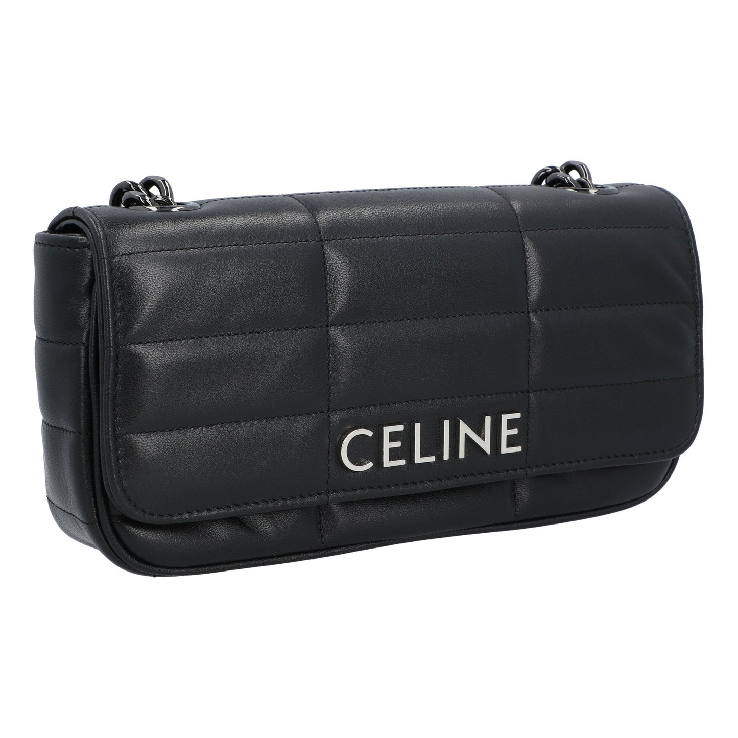 Celine Celine Matelasse Chain Shoulder Bag Quilted Black