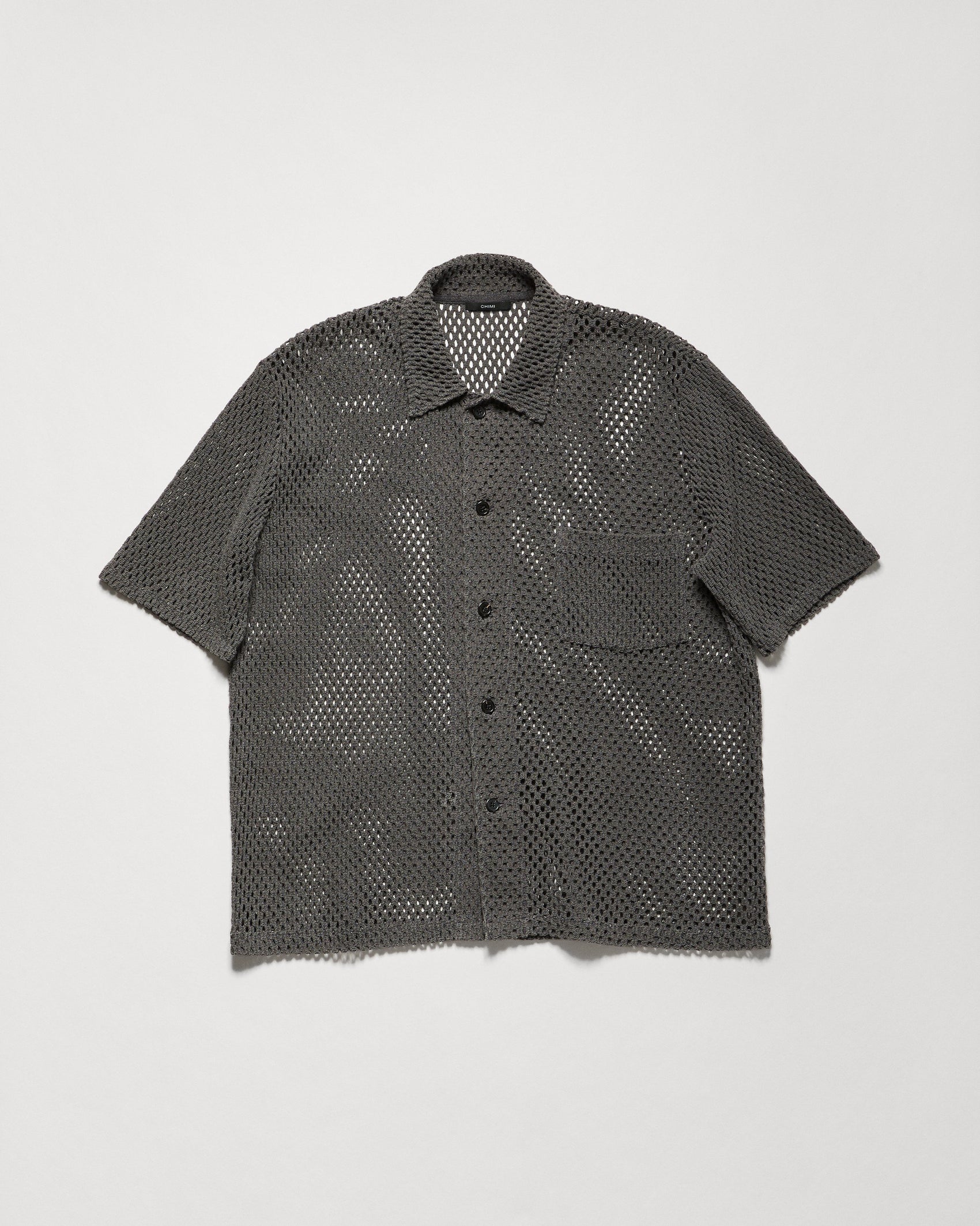 Cotton Mesh Short Sleeve - Carbone