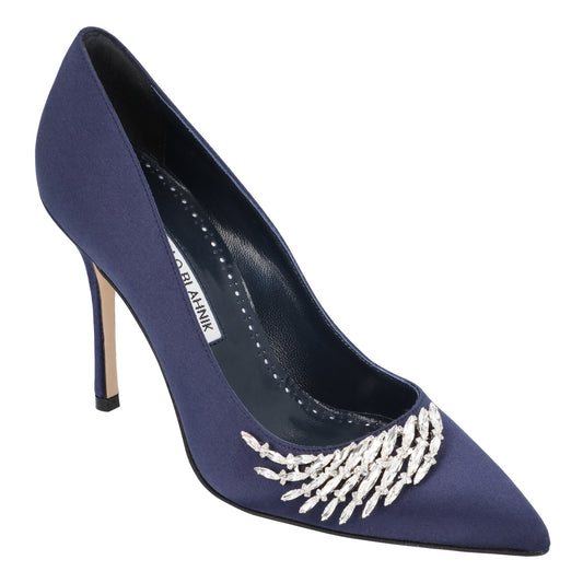 Manolo Blahnik Manolo Blahnik Pluma Fabio Satin 105 Pump Purple