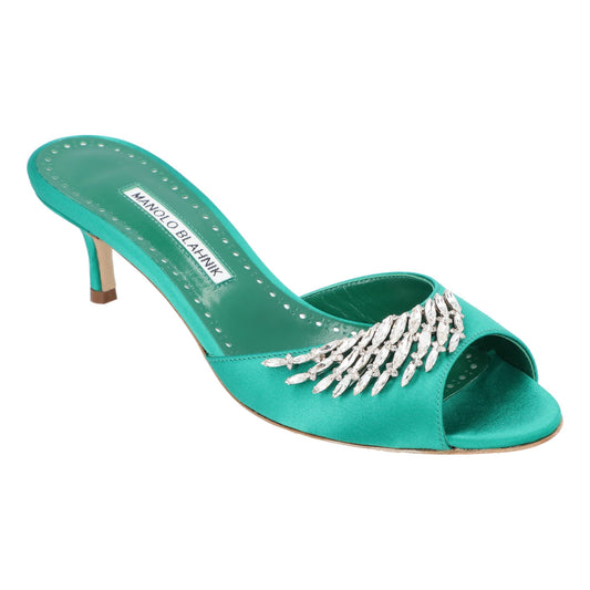 Manolo Blahnik Manolo Blahnik Lumada Fabio 050 Mule Green