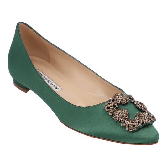 Manolo Blahnik Manolo Blahnik Hangisi Flat  Green