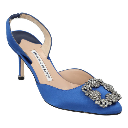 Manolo Blahnik Manolo Blahnik Hangisli Slingback Pumps 85mm Blue