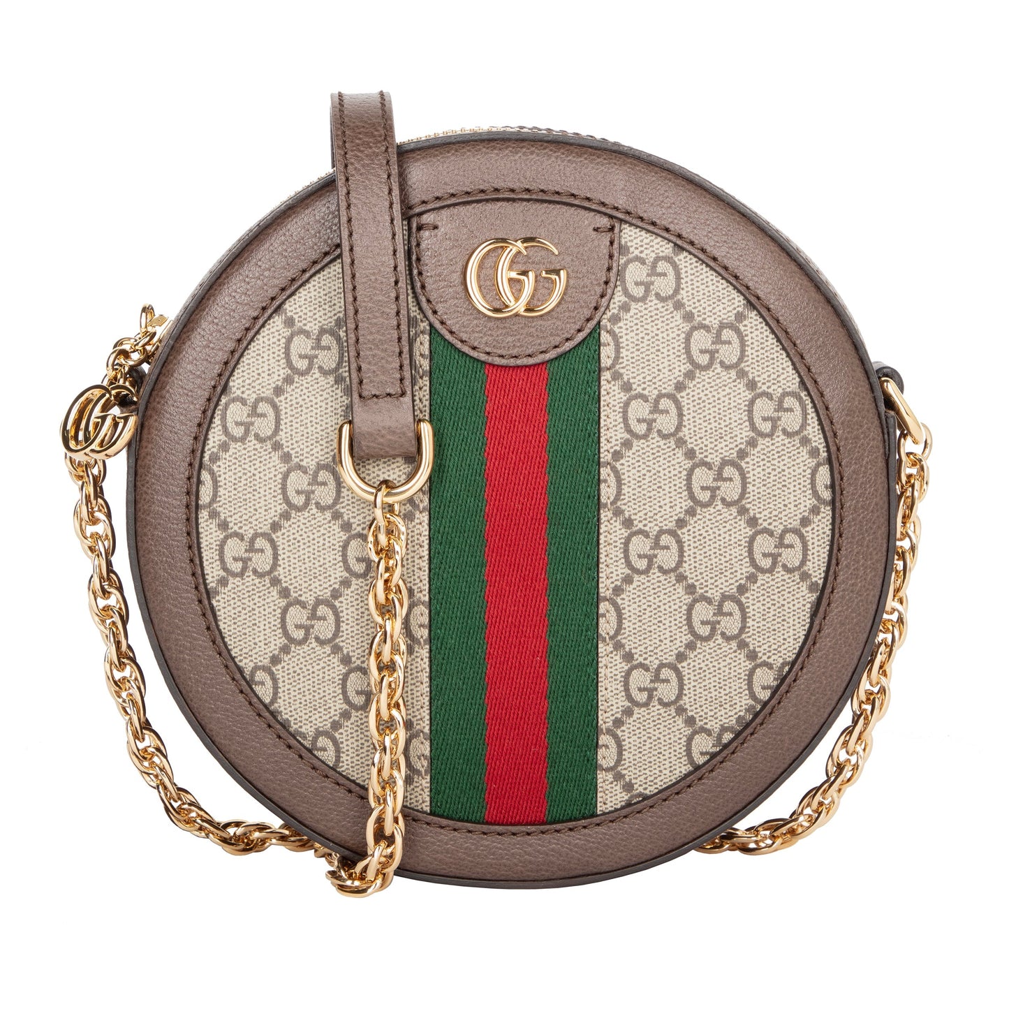 Gucci Gucci Ophidia Mini Gg Round Shoulder Bag Brown