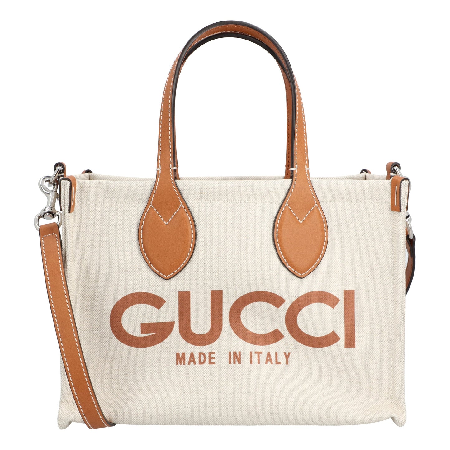 Gucci Gucci Mini Tote Bag With Gucci Print Beige Brown