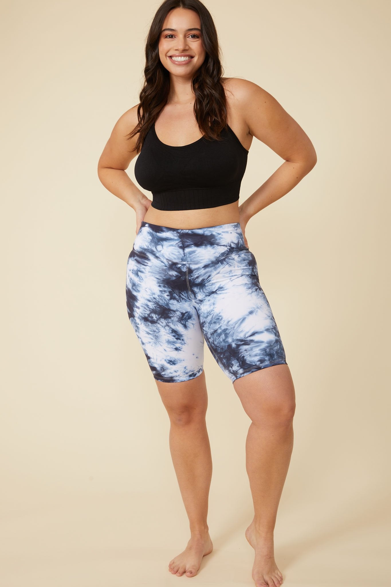 Dani Tie-Dye Biker Short in Blue - ALAMAE