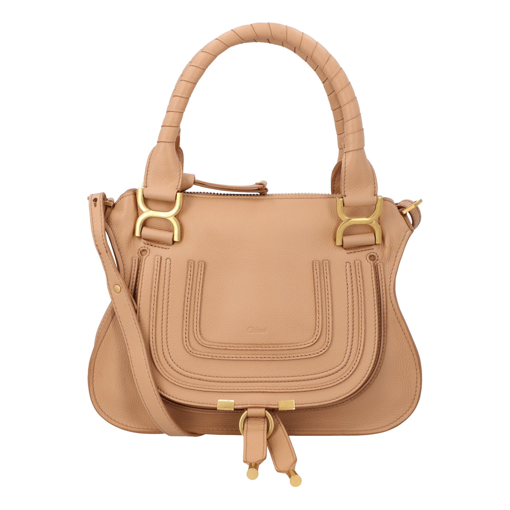 Chloé Chloé Small Marcie Tote Bag With Two Straps Beige