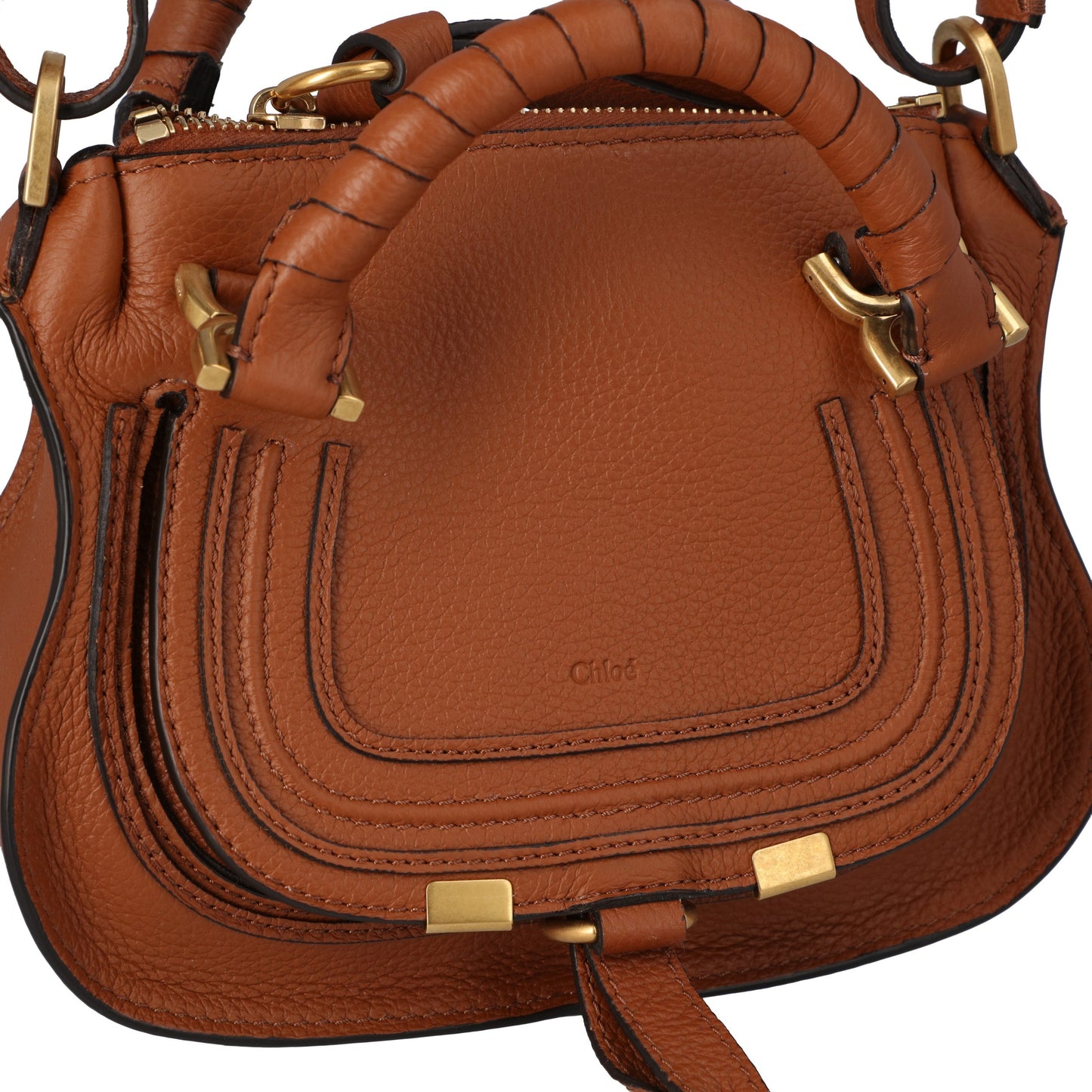 Chloé Chloé Marcie Mini Double Carry Bag Brown